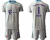 2020-21 Bayern Munich 1 NEUER Gray Goalkeeper Soccer Jersey,baseball caps,new era cap wholesale,wholesale hats